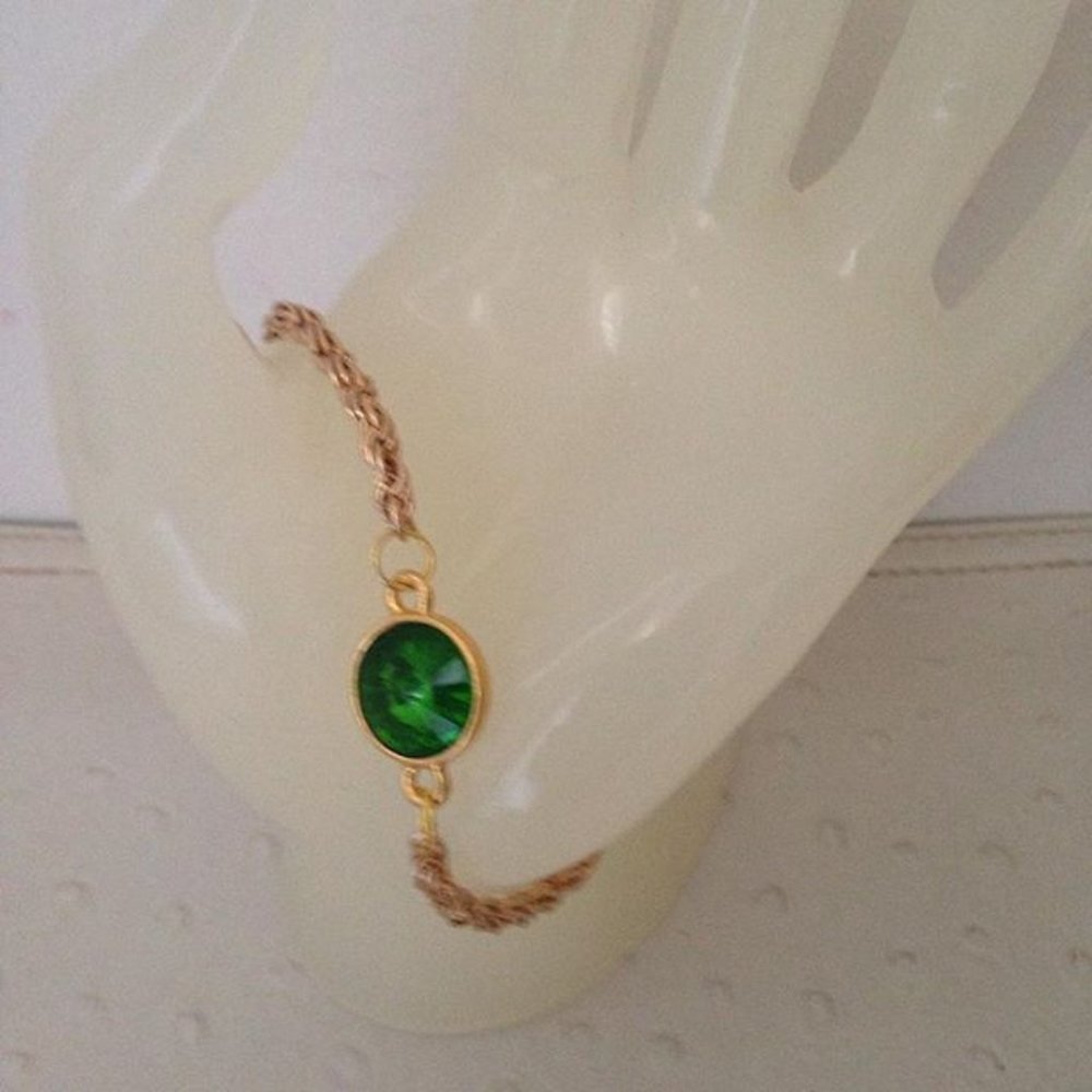 NEW Swarovski Emerald Rivoli crystal bracelet - May birthstone!